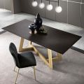 Fester Esstisch mit furnierter Holzplatte Made in Italy - Tecna