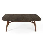 Fester Esstisch aus polierter Emperador-Keramik, hergestellt in Italien – Norden Viadurini