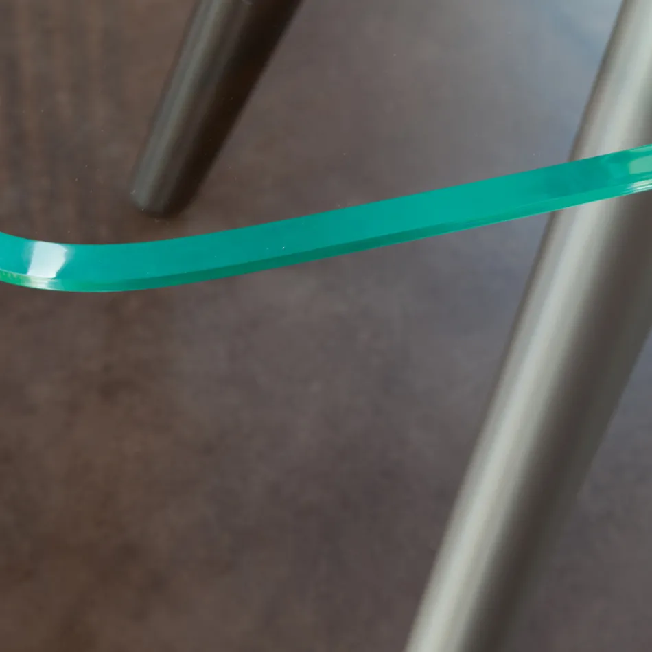 Fester Esstisch aus Glas und starrem Polyurethan, hergestellt in Italien – Lavendel Viadurini