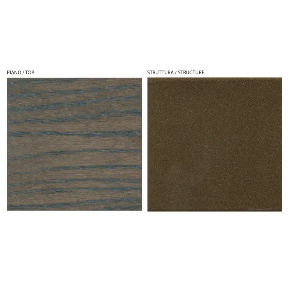 Fester Wohnzimmertisch aus Massivholz mit zentralem Sockel – Luuk Viadurini