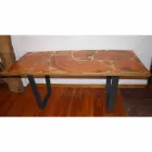 Fester Tisch aus rechteckigem Holz und Harz Design Made in Italy Jam Viadurini