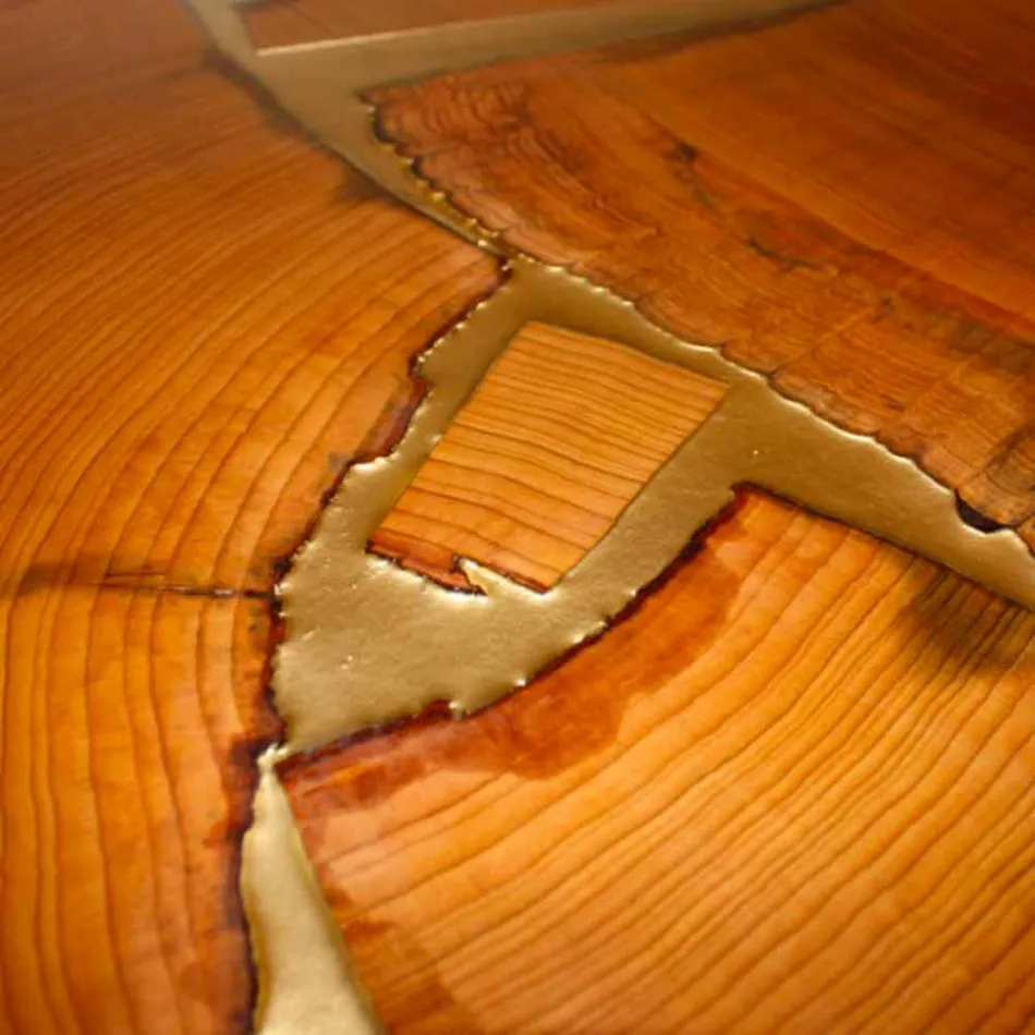 Fester Tisch aus rechteckigem Holz und Harz Design Made in Italy Jam Viadurini