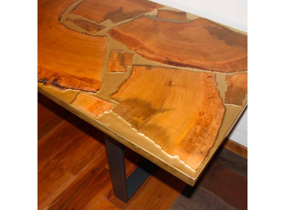 Fester Tisch aus rechteckigem Holz und Harz Design Made in Italy Jam Viadurini