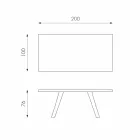 Fester Tisch in Eiche Furnier und Basis aus schwarzem Metall Logan Viadurini