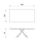 Fester Tisch aus Eichenfurnier und schwarzem Metallgestell – Skipper Viadurini