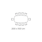 Fester Tisch aus extraklarem Glas und Esche, hergestellt in Italien – Norden Viadurini