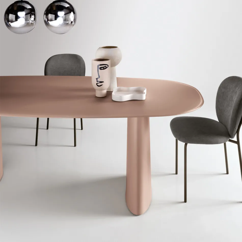 Fester Tisch für zehn Personen mit Glasplatte und MDF-Gestell - Venia Viadurini