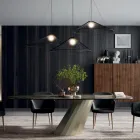 Fester rechteckiger Tisch aus Stahl und Keramik, hergestellt in Italien – Hose Viadurini