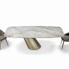 Fester rechteckiger Tisch aus Stahl und Keramik, hergestellt in Italien – Hose Viadurini