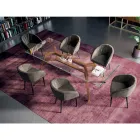 Fester rechteckiger Tisch aus extraklarem Glas und Esche, hergestellt in Italien – Norden Viadurini