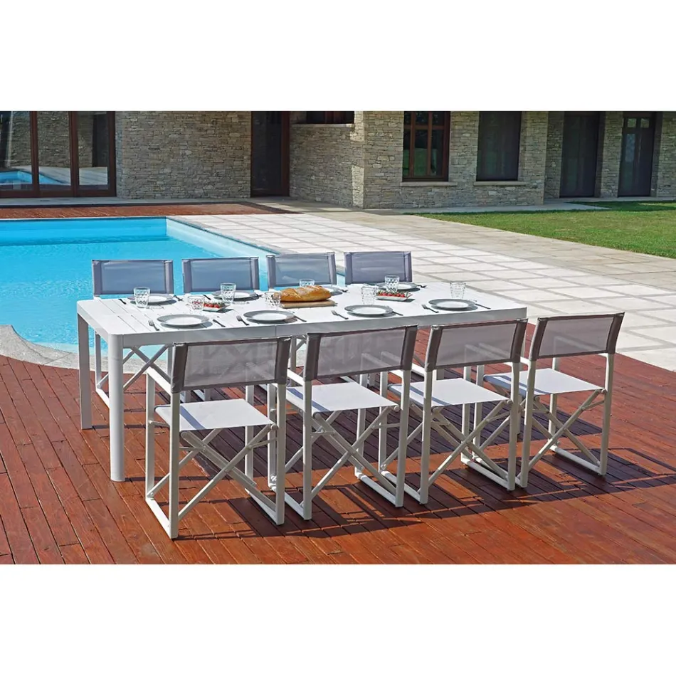 Gartentisch ausziehbar auf 240 cm mit Aluminiumstruktur - Geoffroy Viadurini