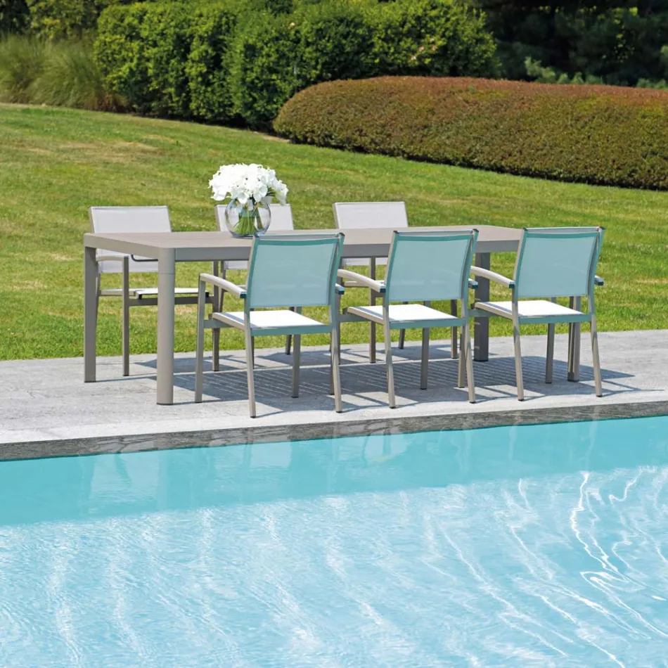 Gartentisch ausziehbar auf 240 cm mit Aluminiumstruktur - Geoffroy Viadurini