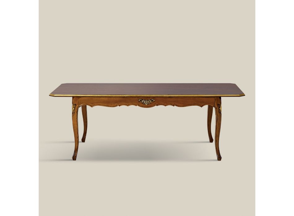 Ausziehbarer Holztisch 280 cm Klassischer Stil Made in Italy - Majesty Viadurini