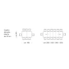 Ausziehbarer Tisch aus Laminatholz bis zu 470 cm, hergestellt in Italien – Gordito Viadurini