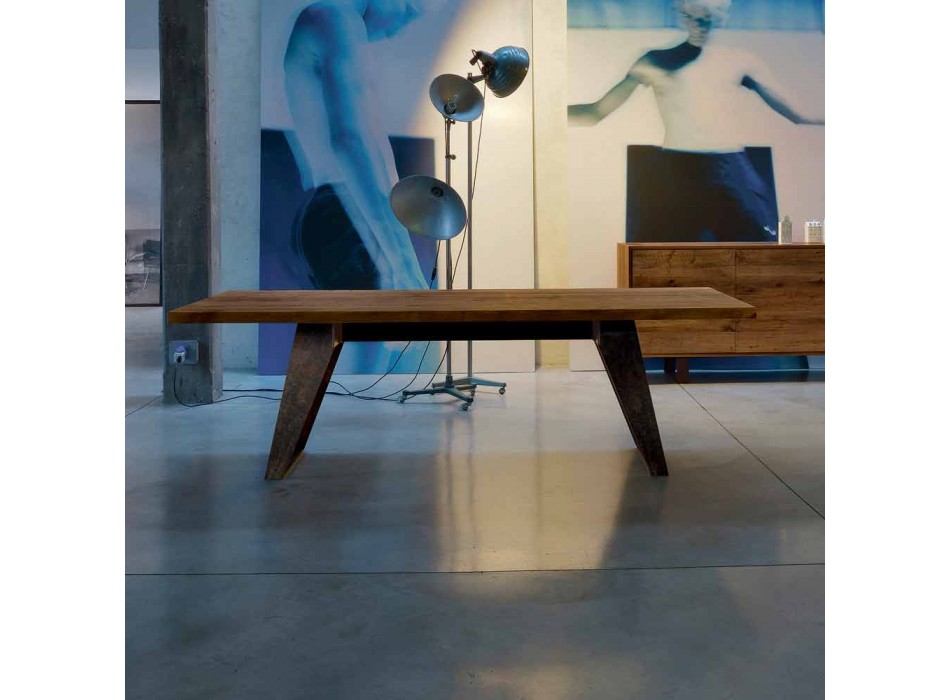 Erder Massivholztisch des modernen Designs natürliche, Antonio Viadurini