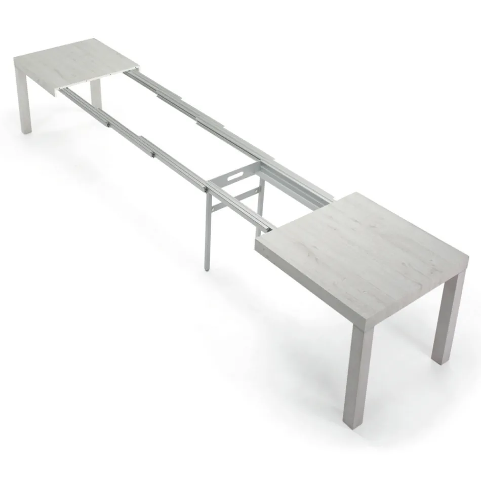 Ausziehbarer Tisch aus Melaminholz bis zu 470 cm, hergestellt in Italien – Gordito Viadurini
