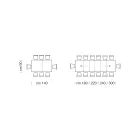 Ausziehbarer Tisch aus Melaminholz bis zu 470 cm, hergestellt in Italien – Gordito Viadurini