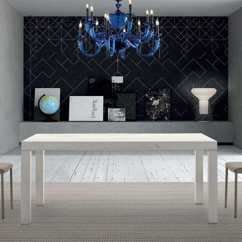 Ausziehbarer Tisch aus Melaminholz bis zu 470 cm, hergestellt in Italien – Gordito Viadurini