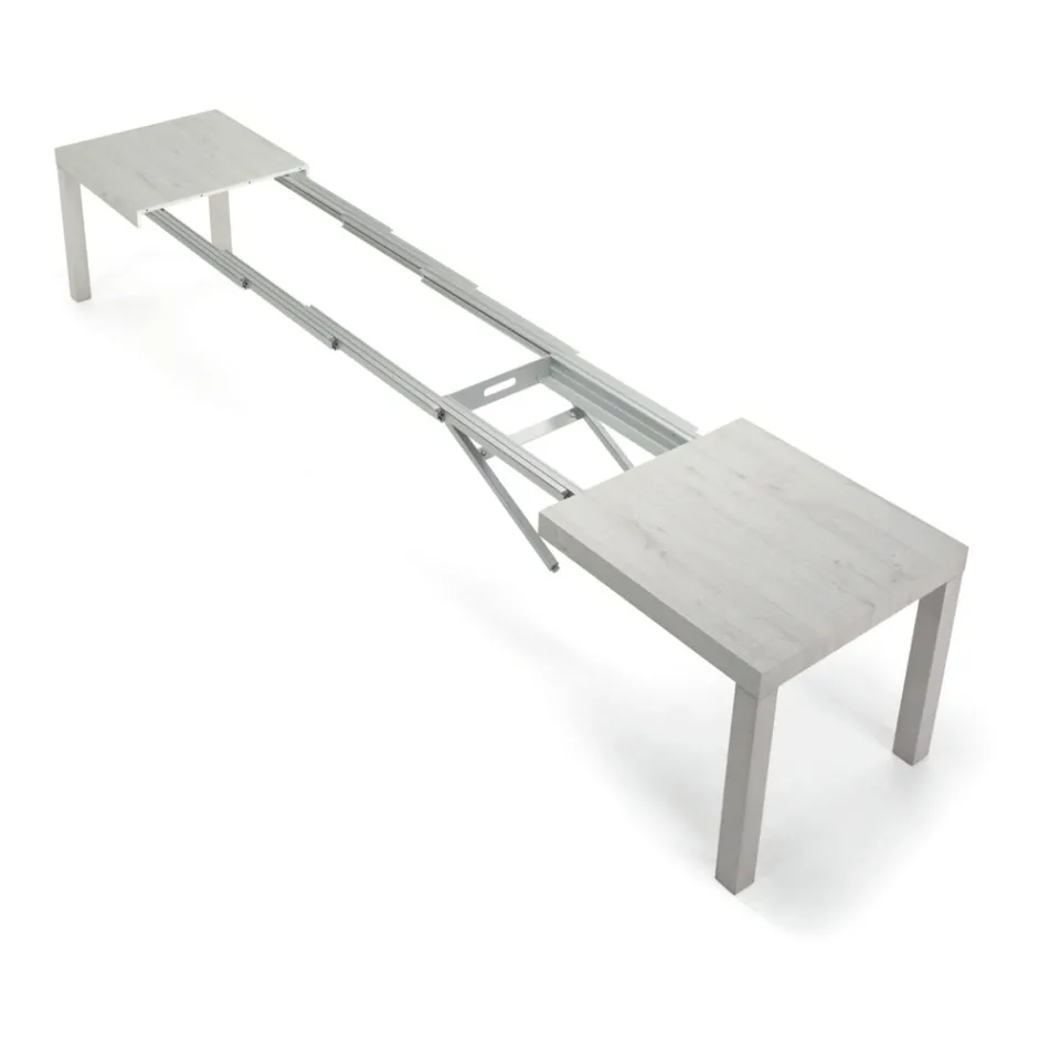 Ausziehbarer Tisch aus Melaminholz bis zu 470 cm, hergestellt in Italien – Gordito Viadurini