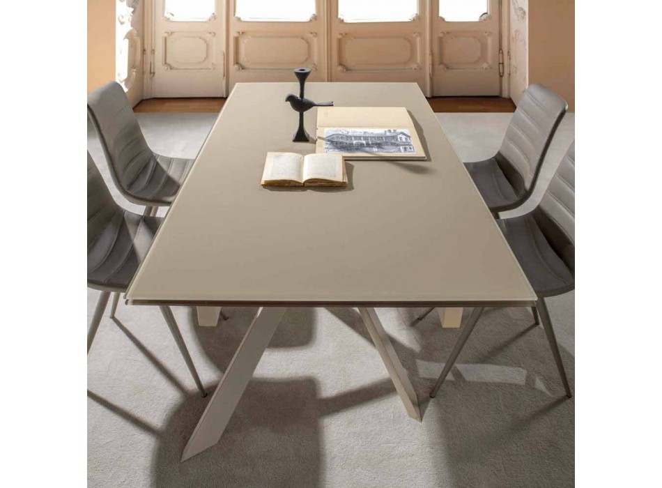 Ausziehbarer Glastisch mit modernem Design - Marliana Viadurini