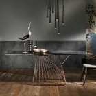 Moderner Designtisch aus gehärtetem Glas, hergestellt in Italien, Mitia Viadurini