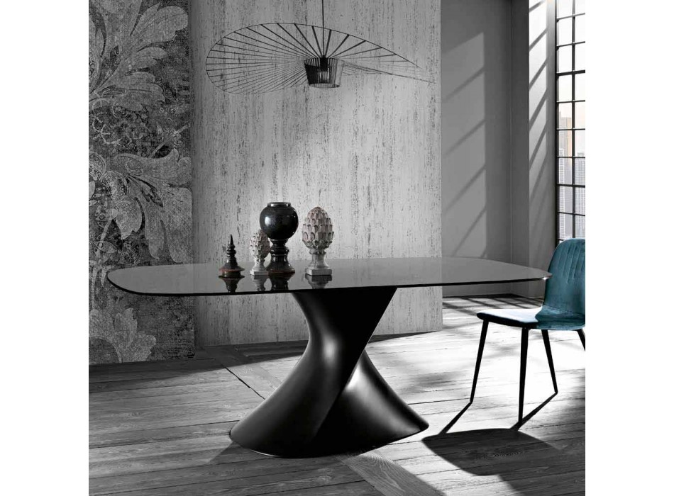 Tisch aus gehärtetem Glas in modernem Design, hergestellt in Italien, Clark Viadurini