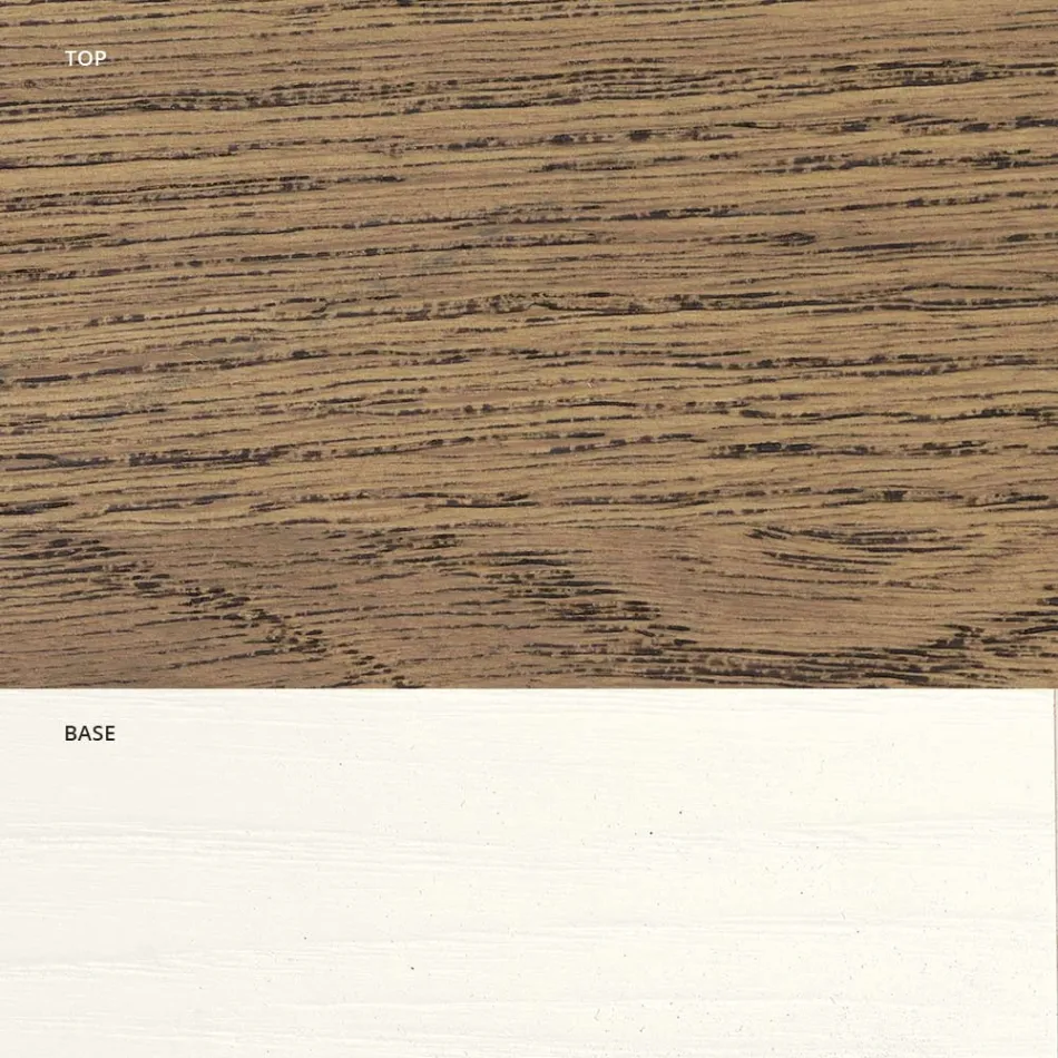 Ausziehbarer Wohnzimmertisch aus Eiche mit geformten Ecken Made in Italy - Rafael Viadurini