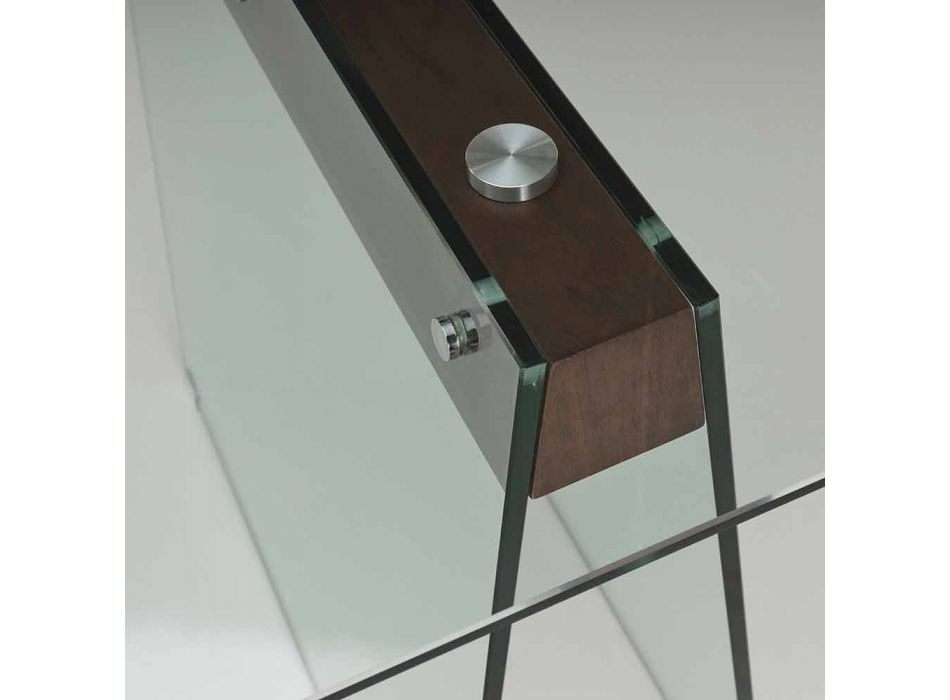 Modernes Design Wohnzimmertisch mit Glasplatte und Glassockel - Lausanne Viadurini