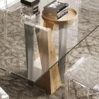 Living Crystal Table mit Holz- und Metallbasis Made in Italy - Dementor Viadurini
