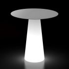 Outdoor-Leuchttisch mit LED-Lichtbasis und runder Platte, hergestellt in Italien – Forlina Viadurini