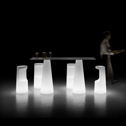 Moderner Leuchttisch für den Außenbereich mit LED-Lichtsockel, hergestellt in Italien – Forlina Viadurini
