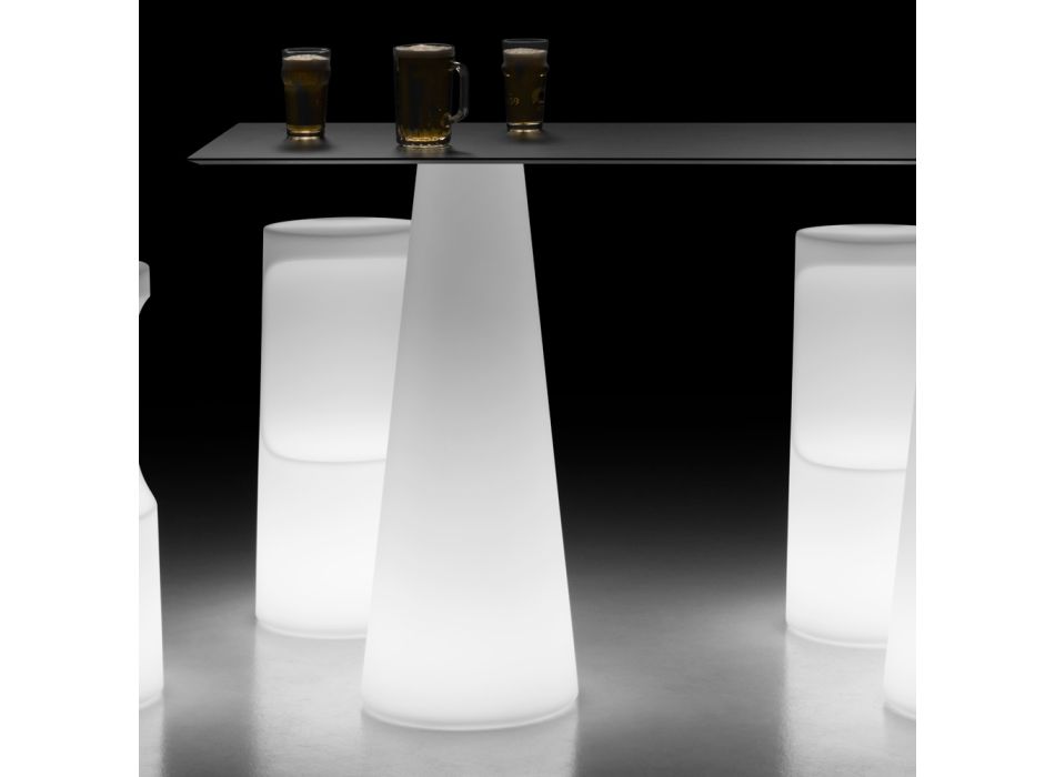 Moderner Leuchttisch für den Außenbereich mit LED-Lichtsockel, hergestellt in Italien – Forlina Viadurini