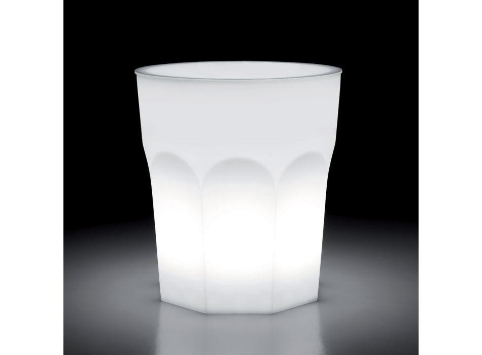 Design-Leuchttisch für den Außenbereich aus Polyethylen und HPL, hergestellt in Italien – Pucca Viadurini