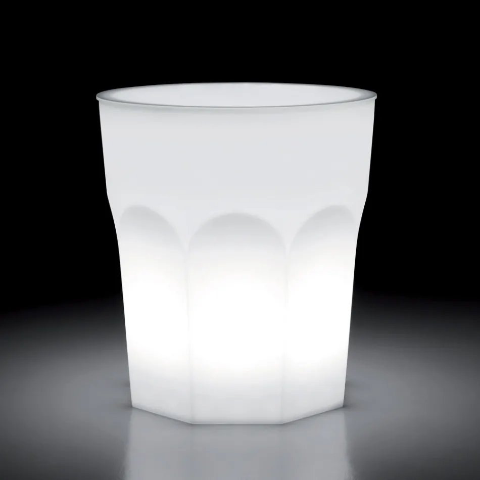 Design-Leuchttisch für den Außenbereich aus Polyethylen und HPL, hergestellt in Italien – Pucca Viadurini