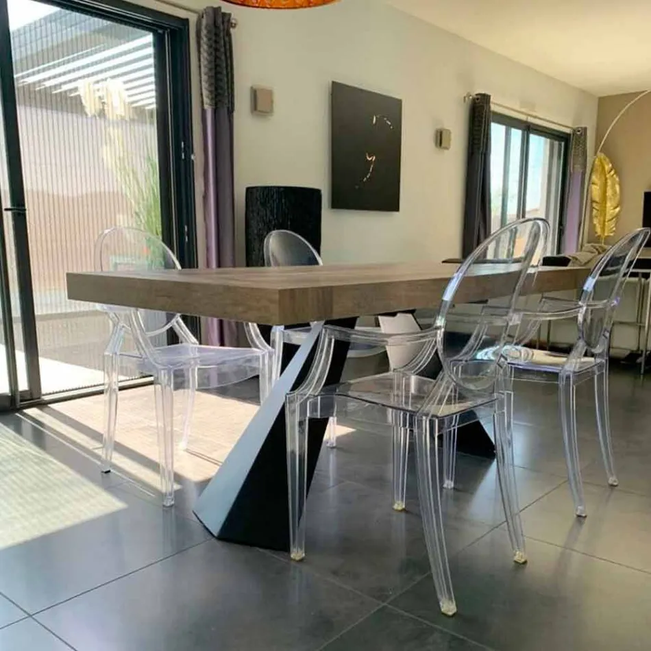 Moderner ausziehbarer Tisch Bis 260/280 cm in Holz und Metall - Teramo Viadurini