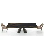 Moderner ausziehbarer Tisch bis 278 cm aus Made in Italy Keramik – Dalmatiner Viadurini