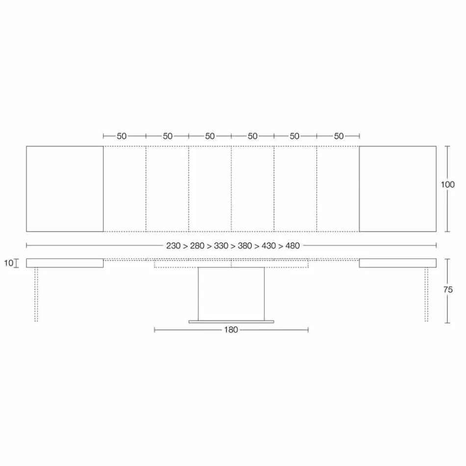 Moderner ausziehbarer Tisch Bis zu 480 cm aus Holz Made in Italy - Michael Viadurini