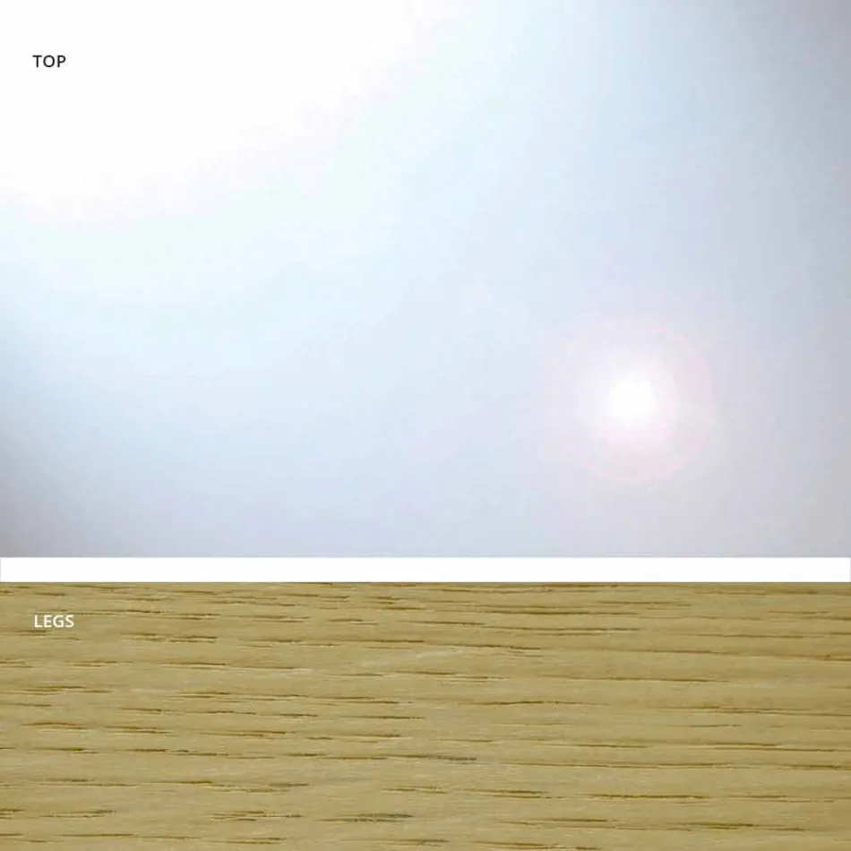 Moderner Tisch aus Glas und Eiche natur hergestellt in Italien Acciano Viadurini