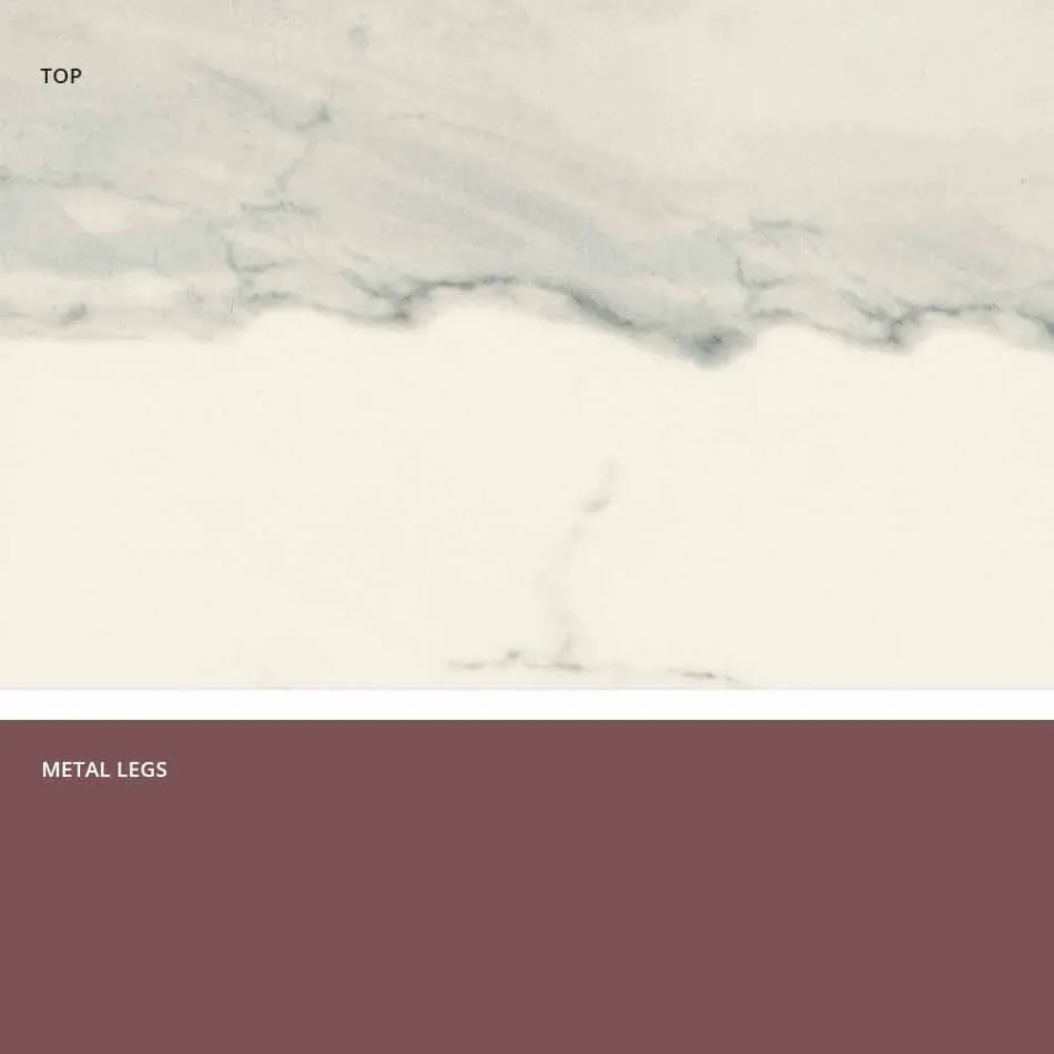 Moderner Tisch aus Glaskeramik und Metall, hergestellt in Italien, Dionigi Viadurini