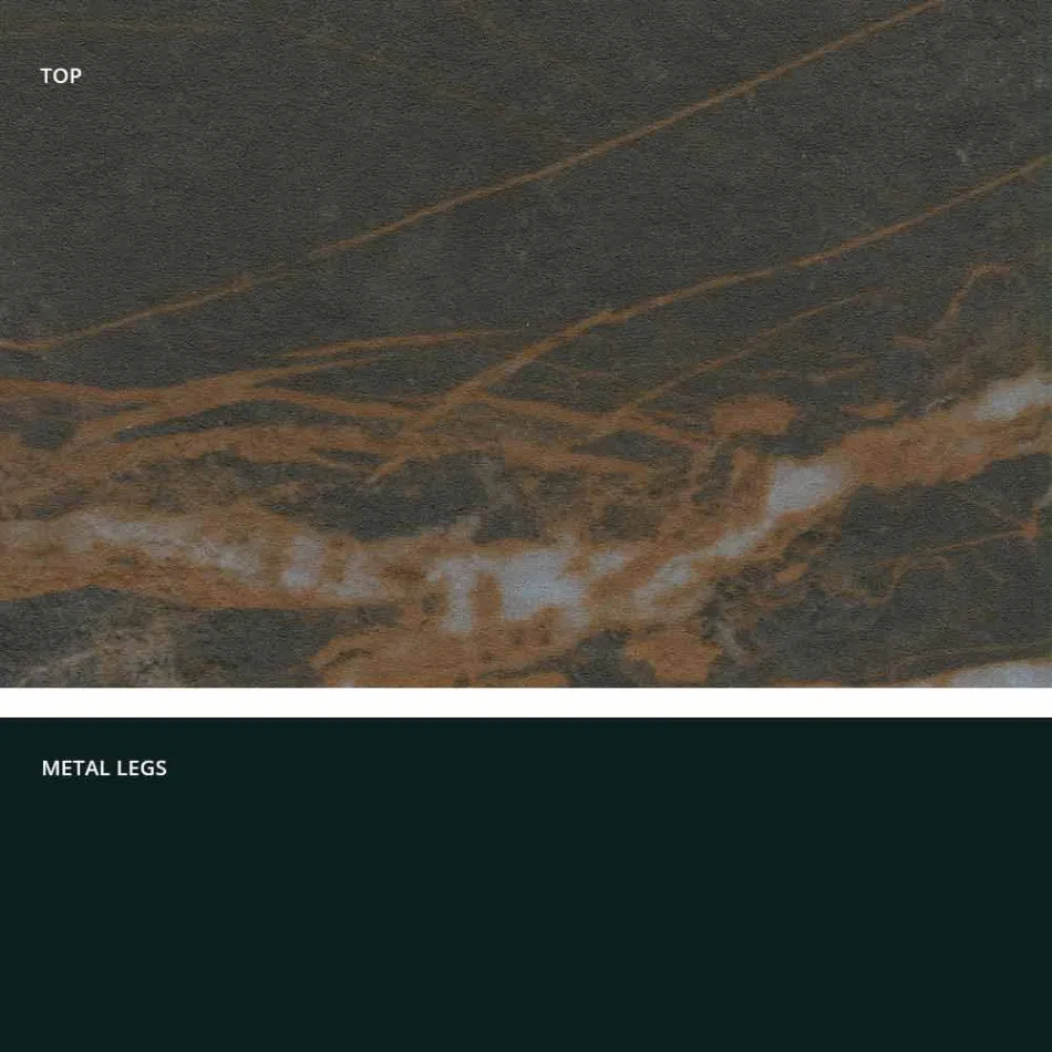 Moderner Tisch aus Glaskeramik und Metall, hergestellt in Italien, Dionigi Viadurini