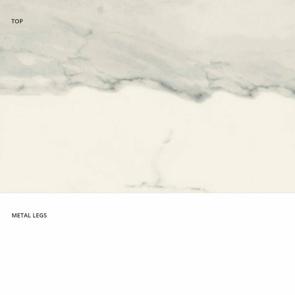 Moderner Tisch aus Glaskeramik und Metall, hergestellt in Italien, Dionigi Viadurini