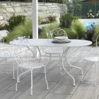 Ovaler Gartentisch ganz aus Metall - Archiv Viadurini