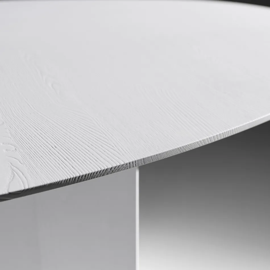 Ovaler Esstisch aus eschenfurniertem Sperrholz - Capricorn Viadurini