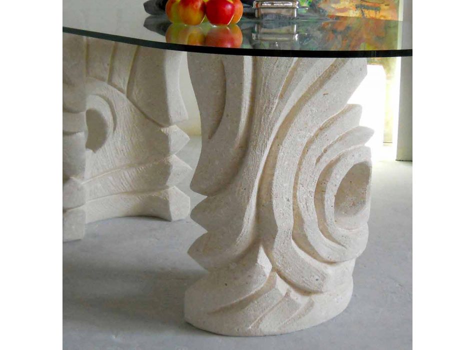 petra ovaler Tisch mit modernem Design Kristall Furien Viadurini
