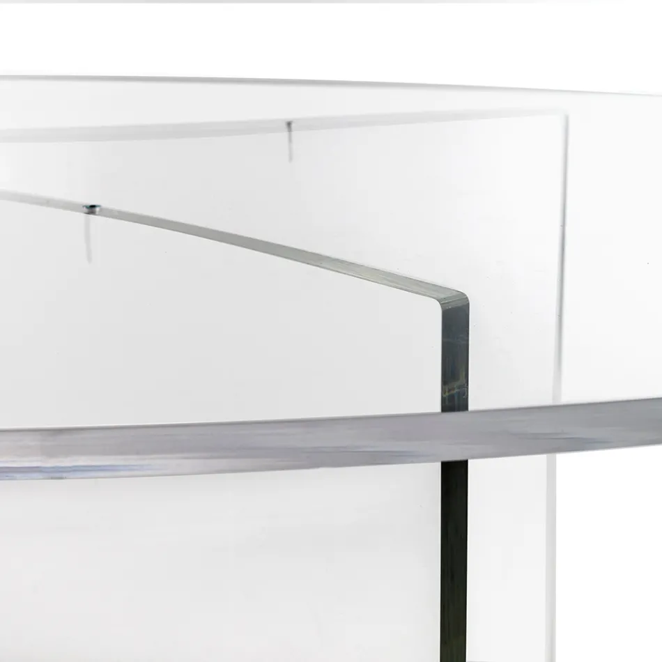 Ovaler Tisch aus transparentem Plexiglas, hergestellt in Italien - Gabriela Viadurini