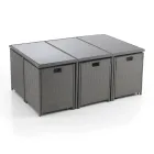 Innen- und Außentisch mit 6 Stühlen mit verstellbarer Rückenlehne und 4 Hockern – Venir Viadurini