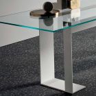 Tischplatte aus extra klarem Glas und Metallbeinen 3 Ausführungen 4 Größen - Speck Viadurini