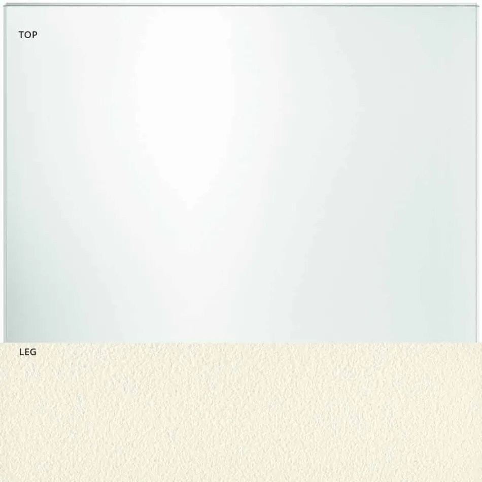 Tischplatte aus extra klarem Glas und Metallbeinen 3 Ausführungen 4 Größen - Speck Viadurini