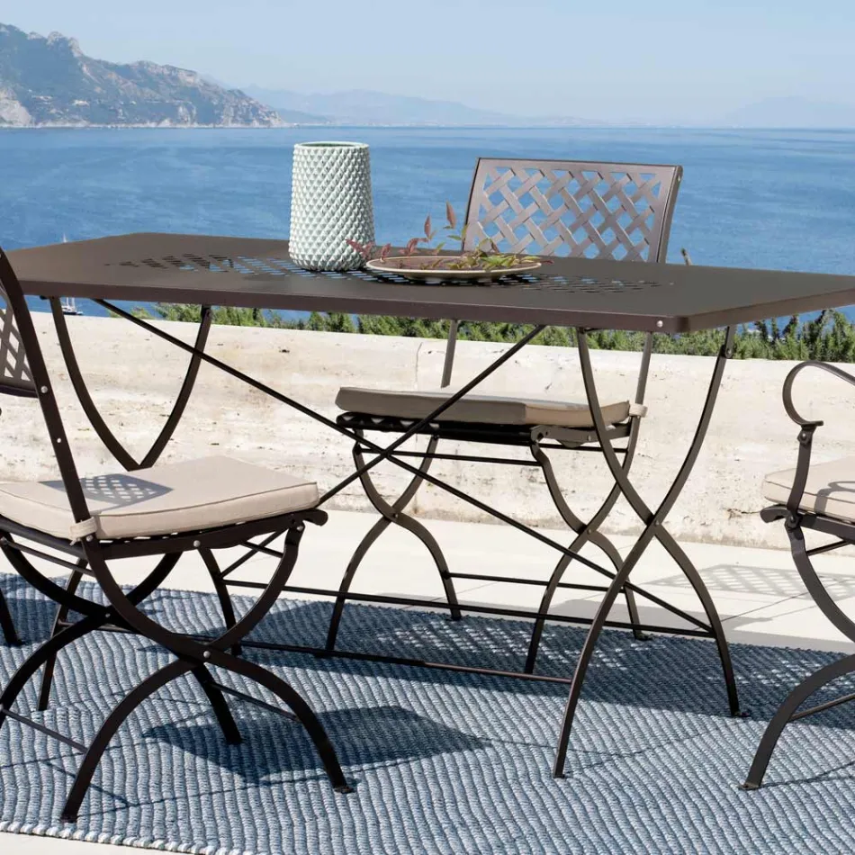 Outdoor-Klapptisch aus verzinktem Stahl Made in Italy - Selvaggia Viadurini