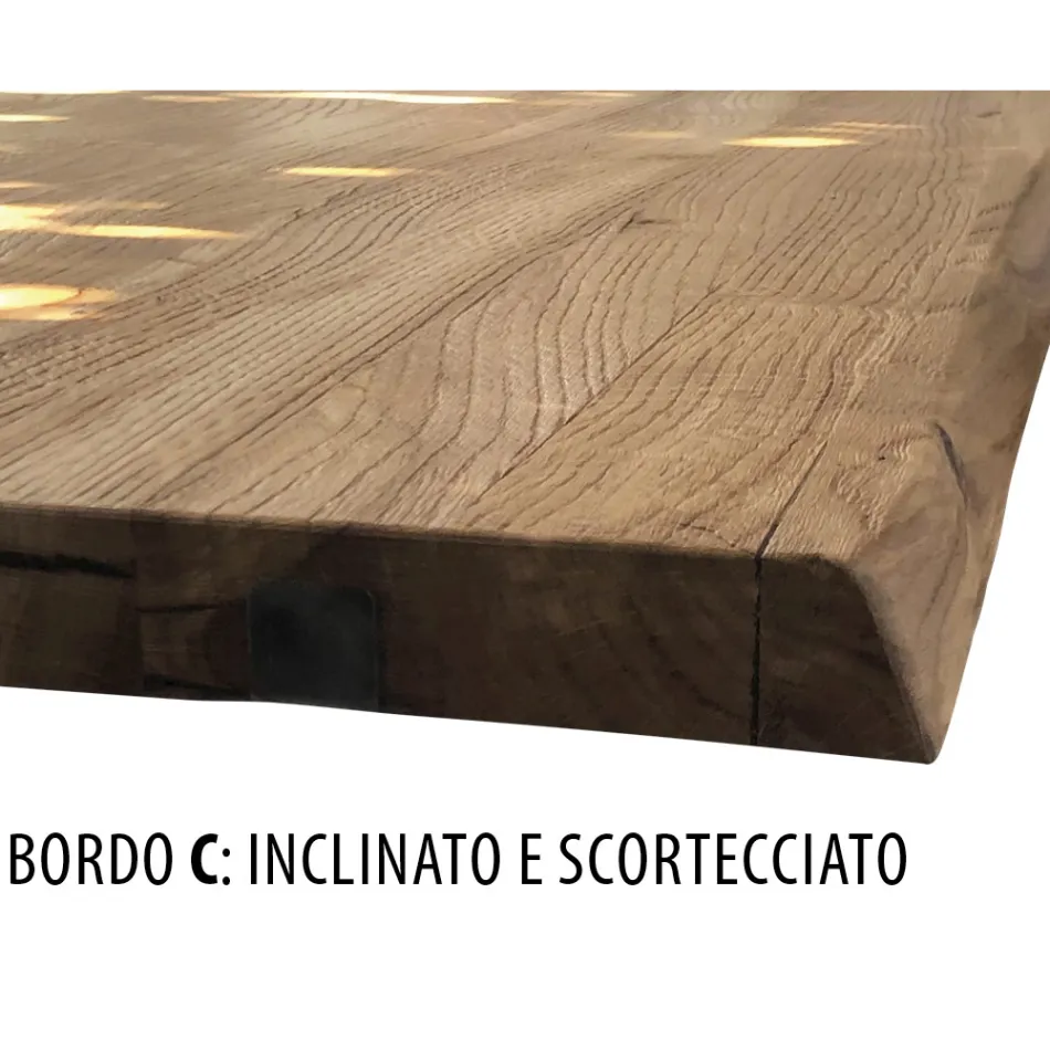 Plated Table aus geknoteter Masellato-Eiche und Metall Made in Italy - Luanda Viadurini